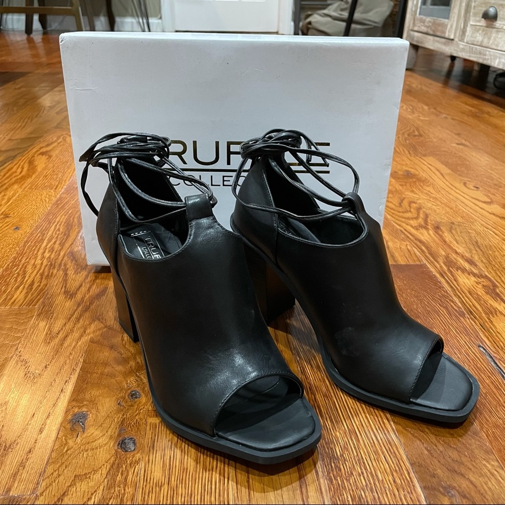 ASOS truffle collection tie block heel